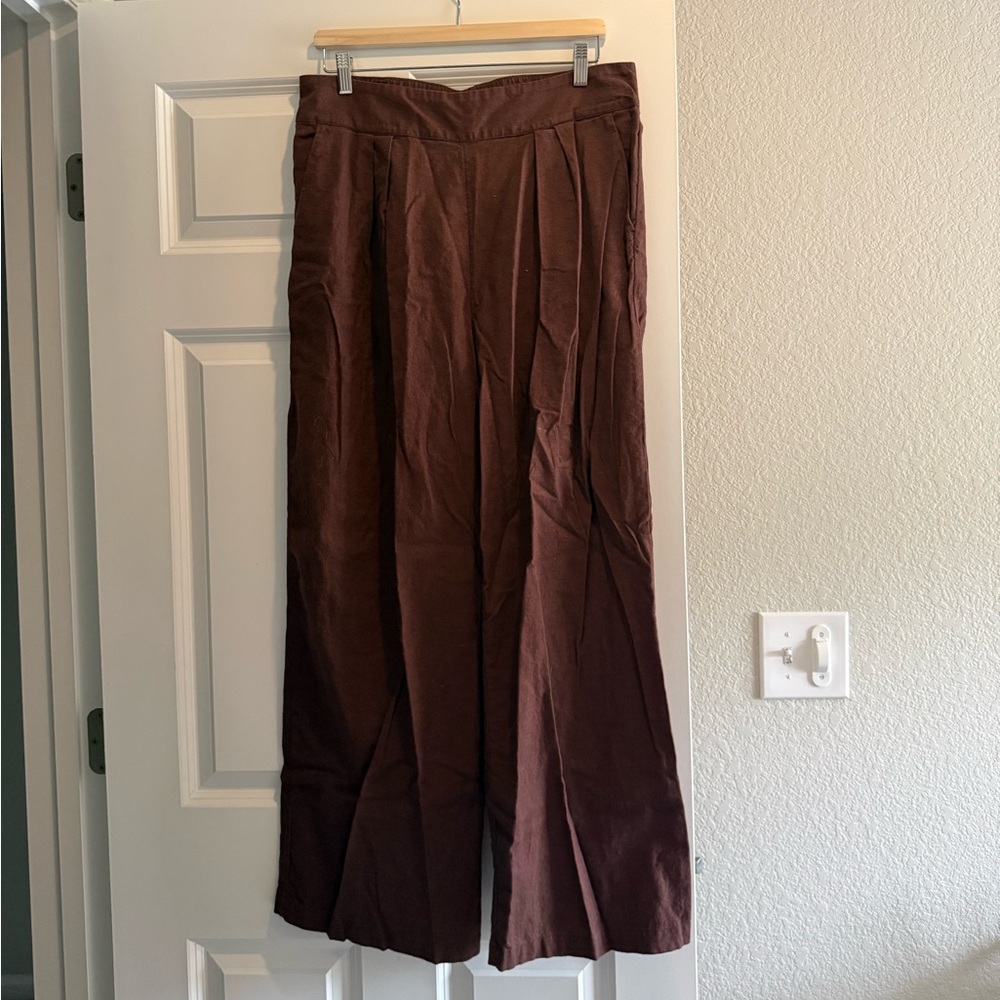 Abercrombie & Fitch Women’s Dark Brown Linen Trouser
